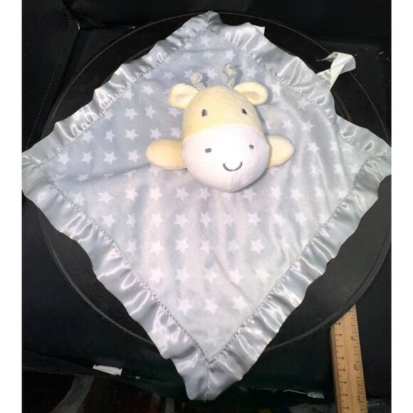 Cuddle Time, giraffe, with satin gray trim and back, Giraffe lovey - Picture 2 of 6